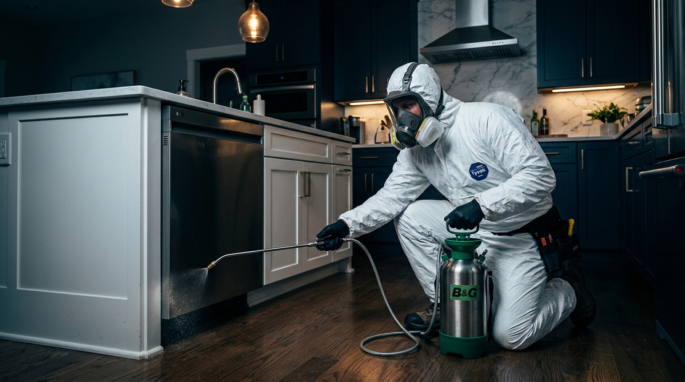 Exterminator working
